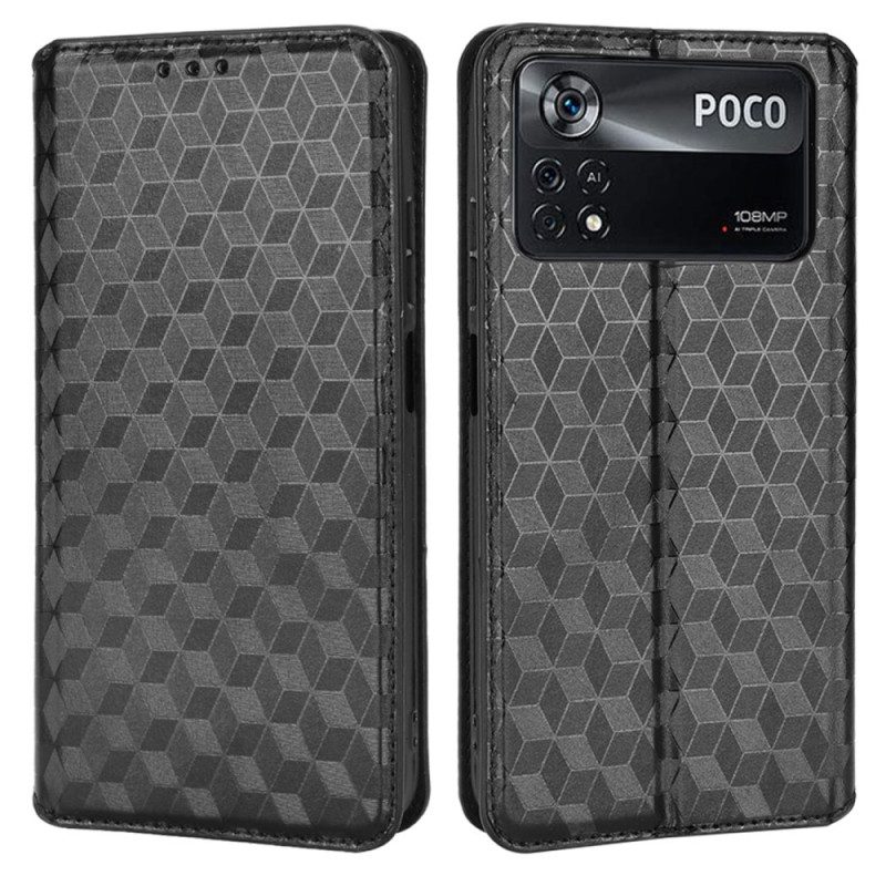 Bescherming Hoesje voor Poco X4 Pro 5G Folio-hoesje 3d Textuur