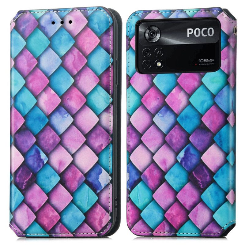 Bescherming Hoesje voor Poco X4 Pro 5G Folio-hoesje Caseneo Rfid-ontwerp