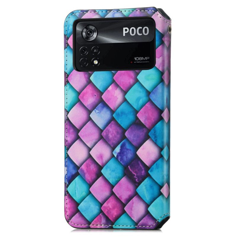 Bescherming Hoesje voor Poco X4 Pro 5G Folio-hoesje Caseneo Rfid-ontwerp