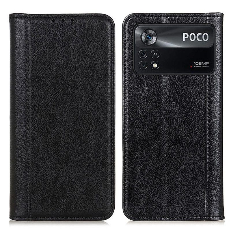 Bescherming Hoesje voor Poco X4 Pro 5G Folio-hoesje Gespleten Leer