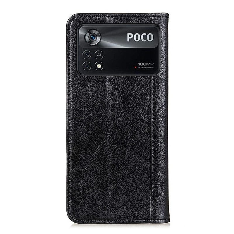 Bescherming Hoesje voor Poco X4 Pro 5G Folio-hoesje Gespleten Leer