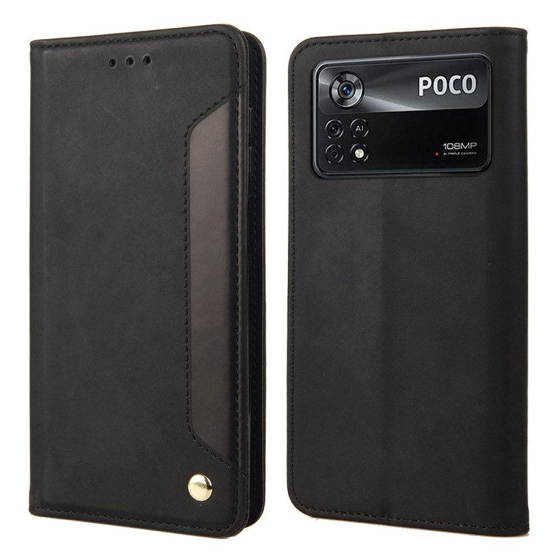 Bescherming Hoesje voor Poco X4 Pro 5G Folio-hoesje Huidgevoel