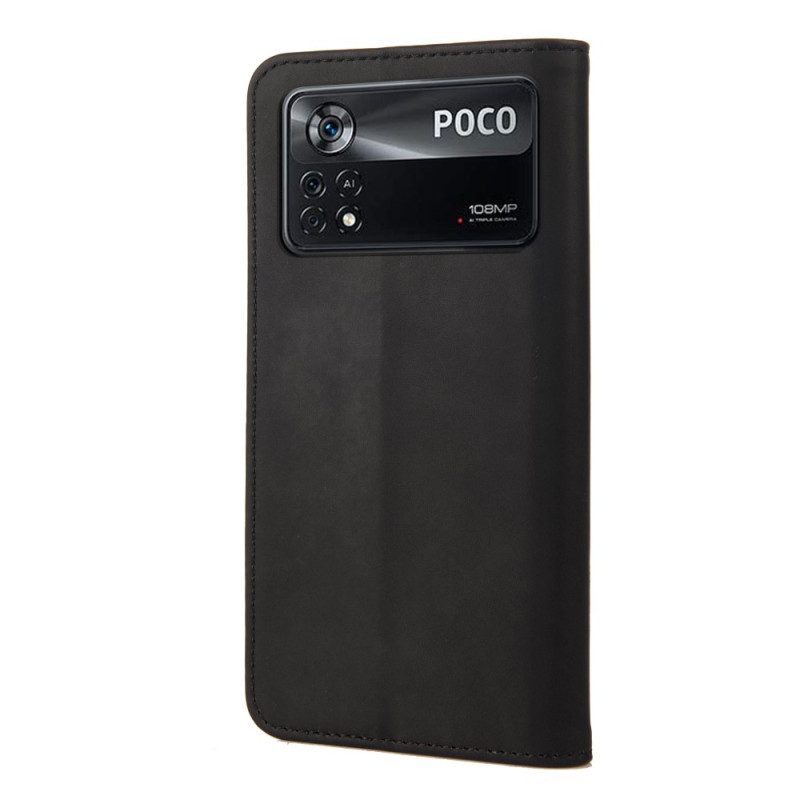 Bescherming Hoesje voor Poco X4 Pro 5G Folio-hoesje Huidgevoel