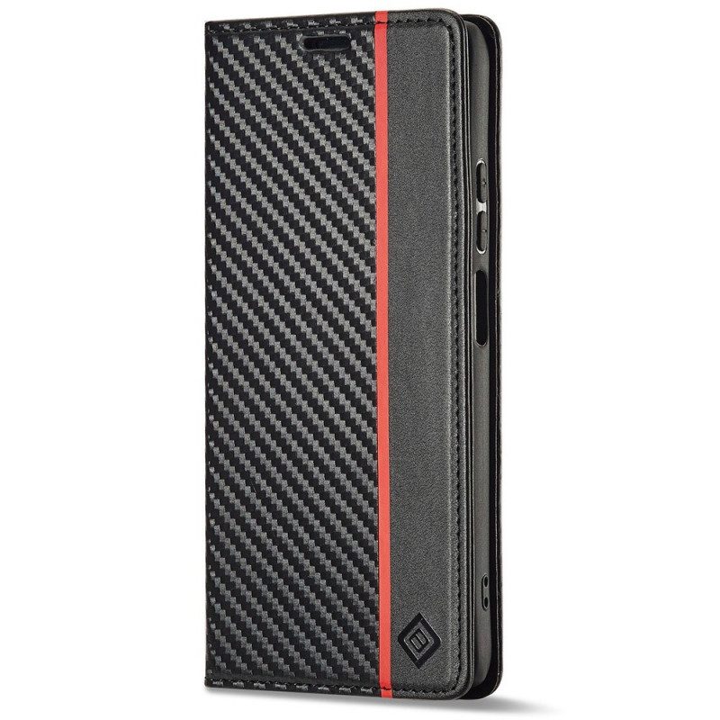 Bescherming Hoesje voor Poco X4 Pro 5G Folio-hoesje Koolstofvezel Lc.imeeke