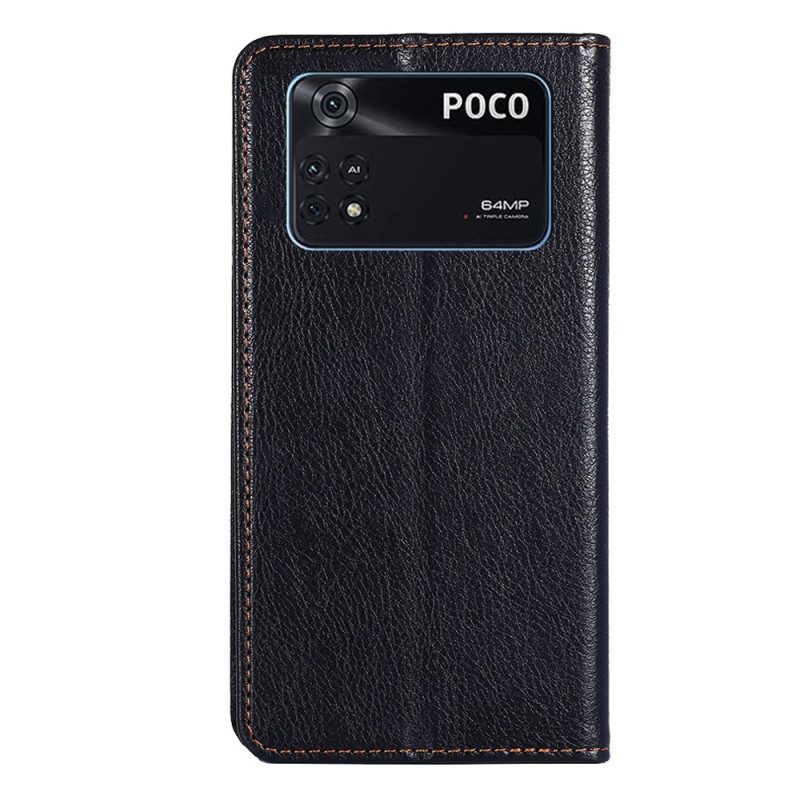 Bescherming Hoesje voor Poco X4 Pro 5G Folio-hoesje Kunstleer Stiksels