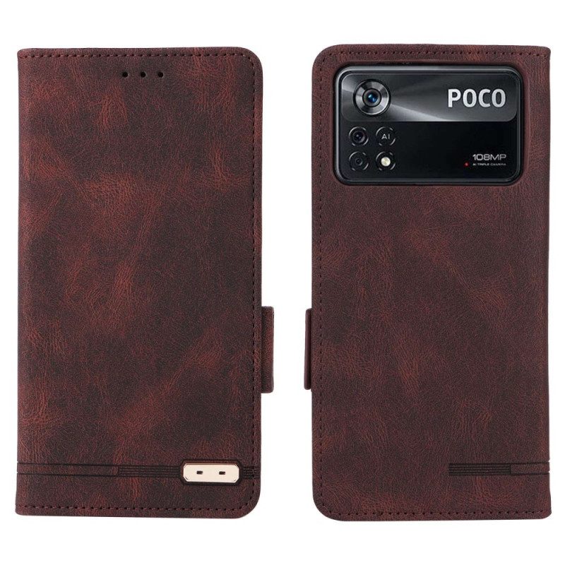 Bescherming Hoesje voor Poco X4 Pro 5G Folio-hoesje Stijlvol Leereffect