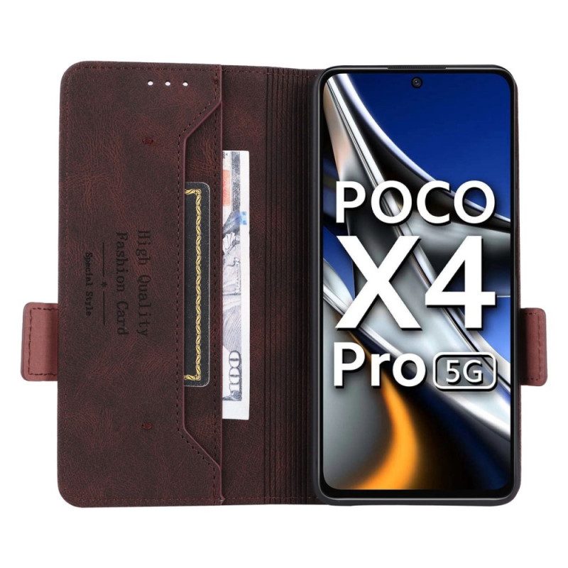 Bescherming Hoesje voor Poco X4 Pro 5G Folio-hoesje Stijlvol Leereffect