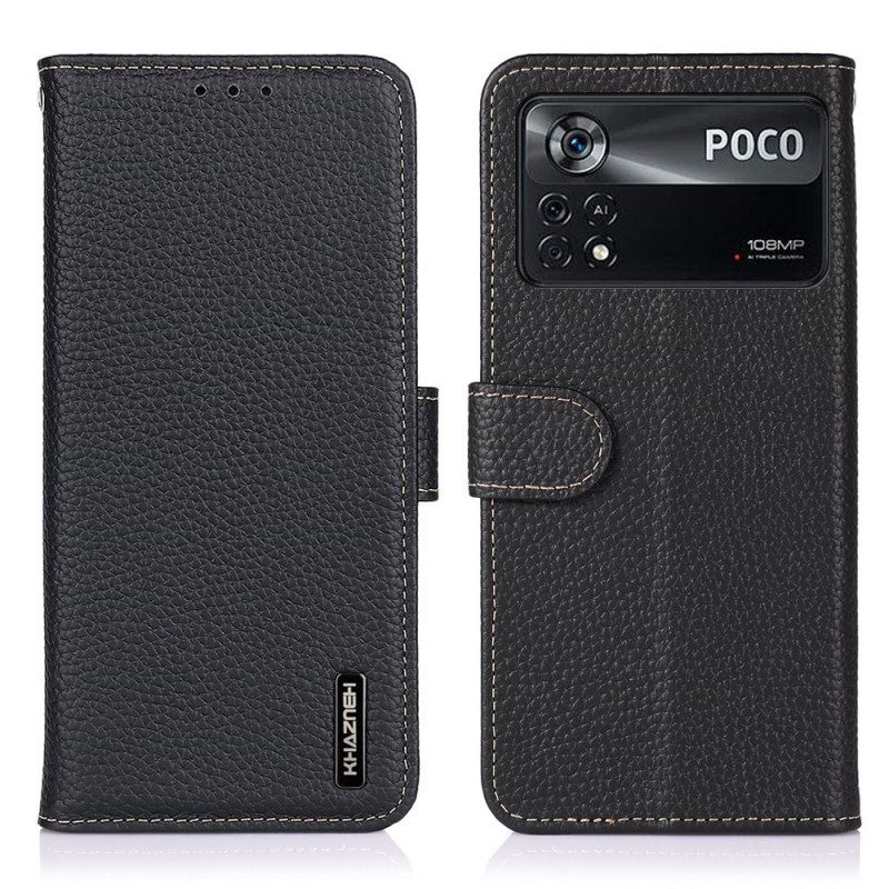 Flip Case voor Poco X4 Pro 5G Khazneh Lychee Leer