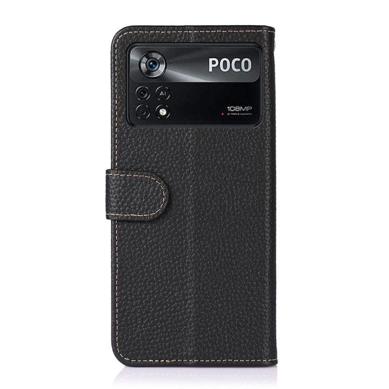 Flip Case voor Poco X4 Pro 5G Khazneh Lychee Leer