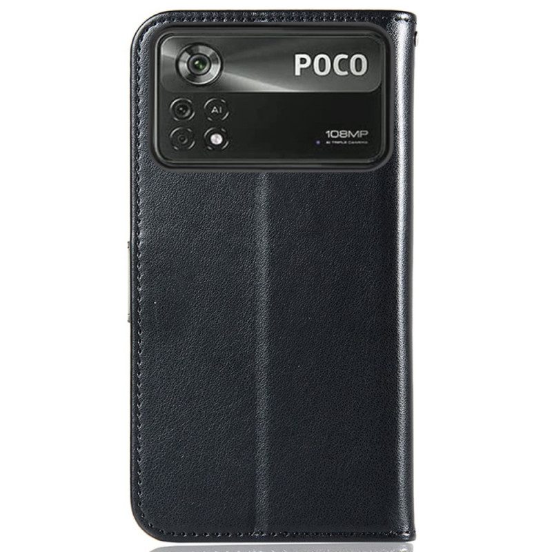 Flip Case voor Poco X4 Pro 5G Met Ketting Uil Dromenvanger Met Riem