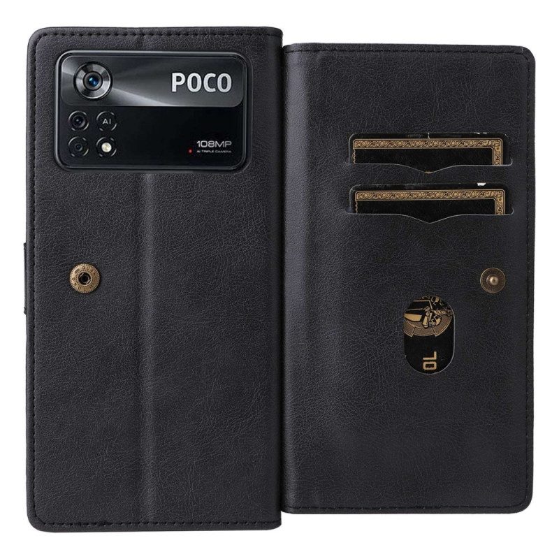 Folio-hoesje voor Poco X4 Pro 5G 10 Kaarthouders