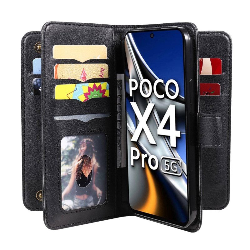 Folio-hoesje voor Poco X4 Pro 5G 10 Kaarthouders