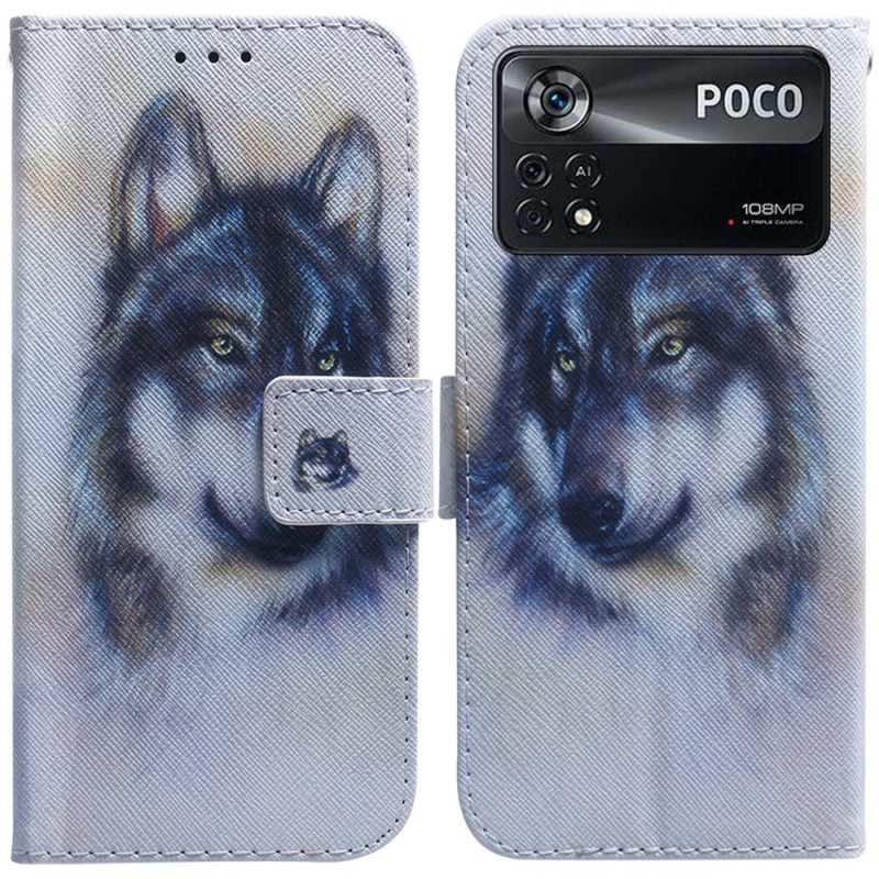 Folio-hoesje voor Poco X4 Pro 5G Aquarel Hond