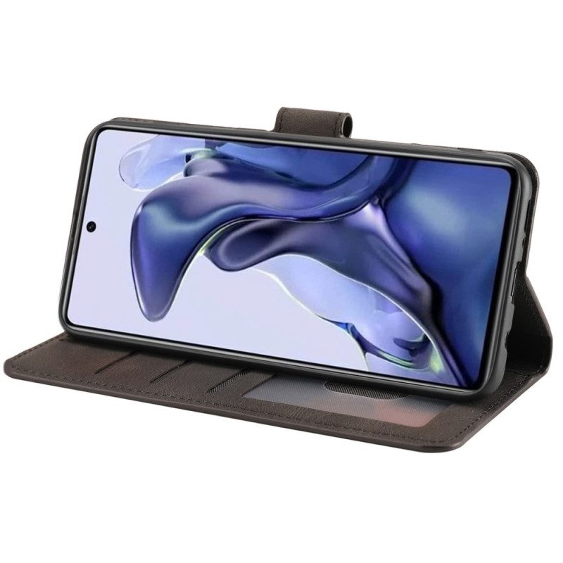 Folio-hoesje voor Poco X4 Pro 5G Leren Stijl Met Riem