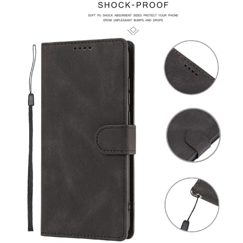 Folio-hoesje voor Poco X4 Pro 5G Leren Stijl Met Riem