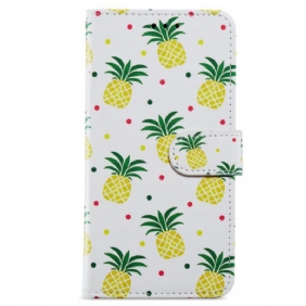 Folio-hoesje voor Poco X4 Pro 5G Met Ketting Ananas Met Bandjes