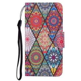 Folio-hoesje voor Poco X4 Pro 5G Met Ketting Bandjes Patchwork