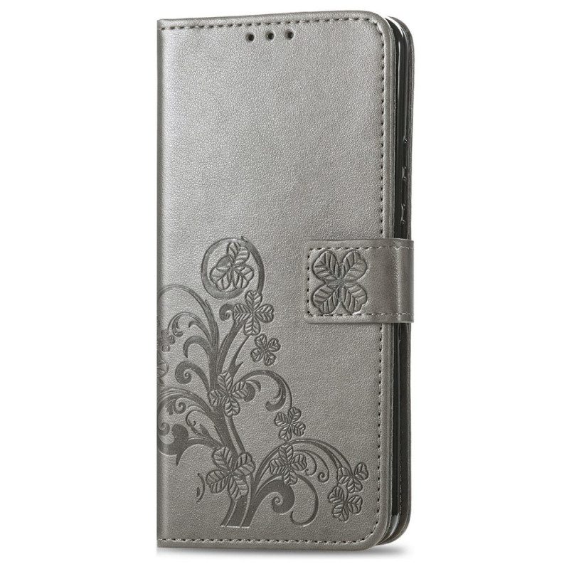 Folio-hoesje voor Poco X4 Pro 5G Met Ketting Bloemenpatroon Met Bandjes