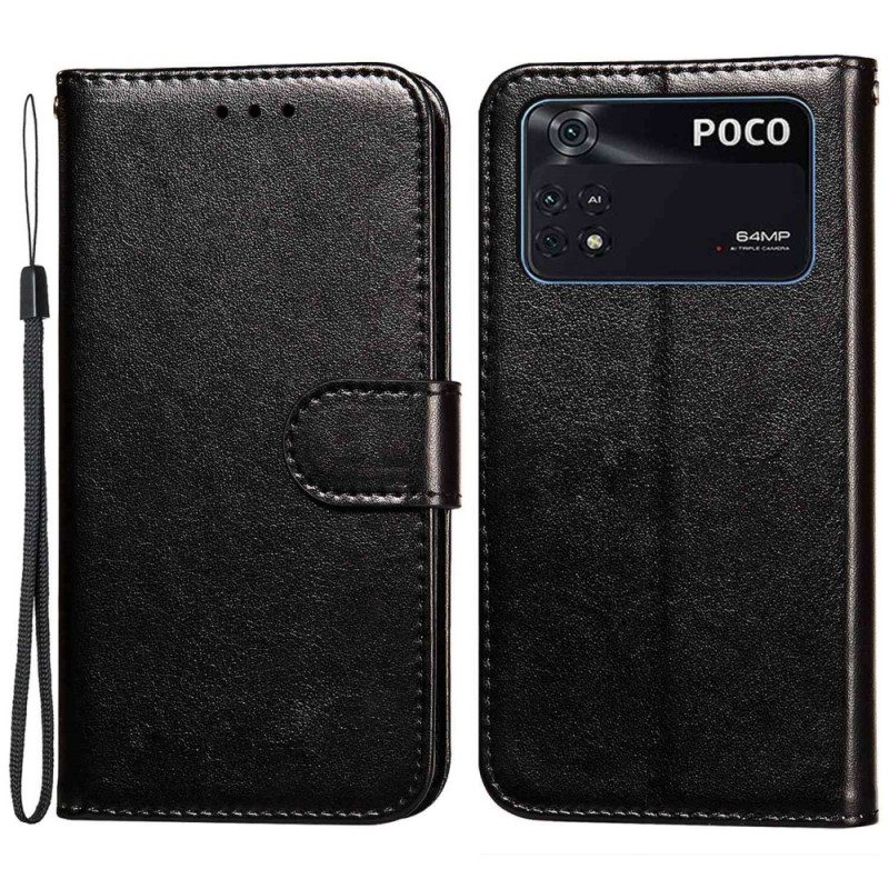 Folio-hoesje voor Poco X4 Pro 5G Met Ketting Imitatieleer Met Riem