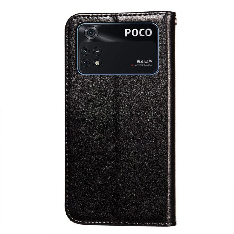 Folio-hoesje voor Poco X4 Pro 5G Met Ketting Imitatieleer Met Riem