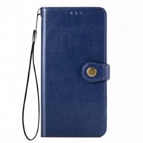 Folio-hoesje voor Poco X4 Pro 5G Met Ketting Lanyard Magnetische Knop