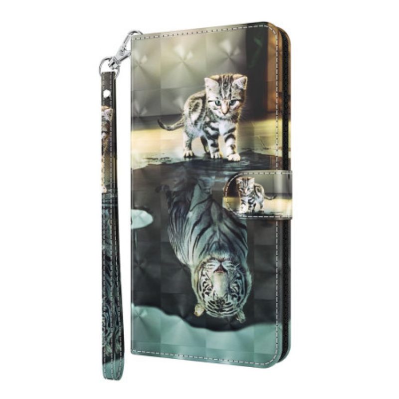 Folio-hoesje voor Poco X4 Pro 5G Met Ketting Strappy Kitten Droom