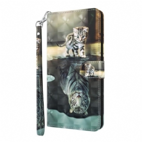 Folio-hoesje voor Poco X4 Pro 5G Met Ketting Strappy Kitten Droom