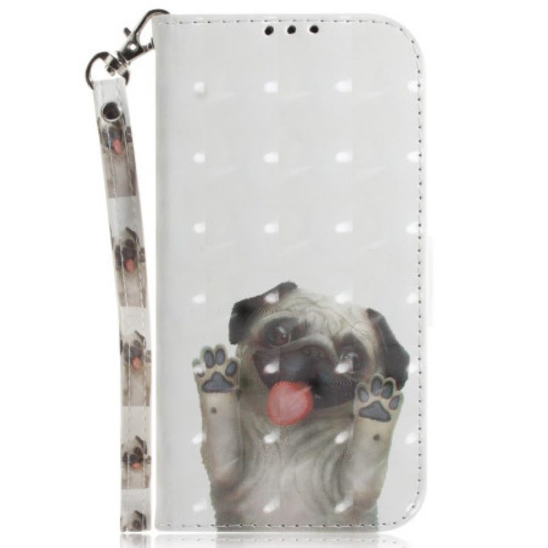 Folio-hoesje voor Poco X4 Pro 5G Met Ketting String Hond