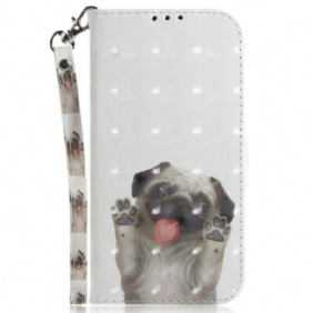 Folio-hoesje voor Poco X4 Pro 5G Met Ketting String Hond