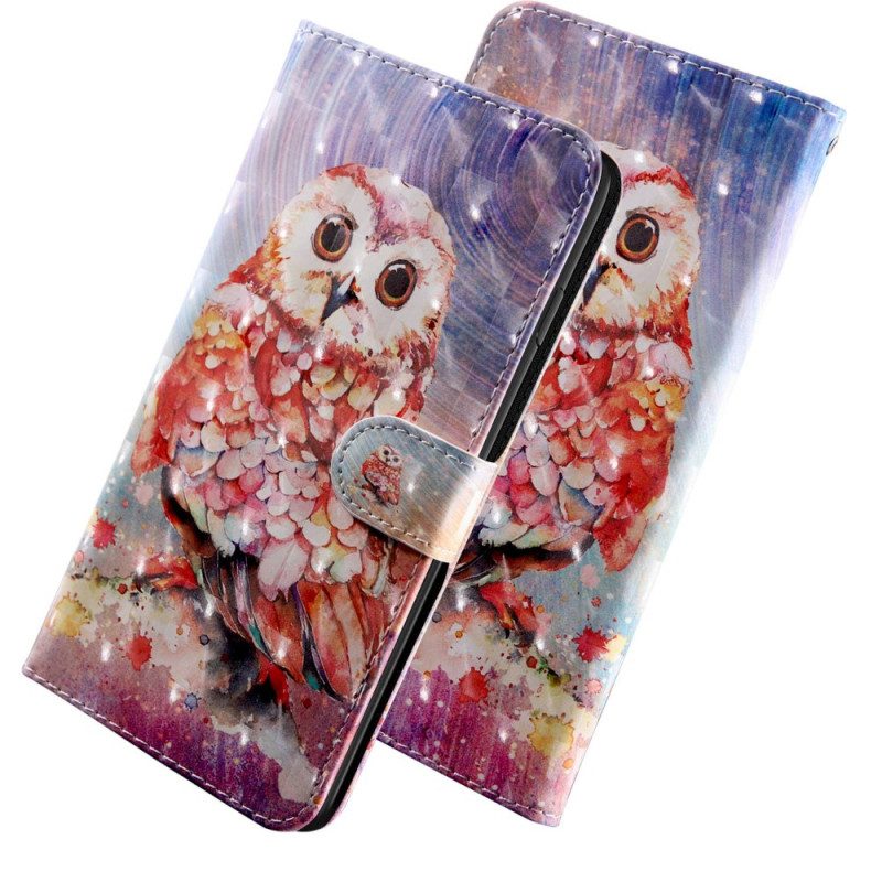 Folio-hoesje voor Poco X4 Pro 5G Met Ketting String Uil