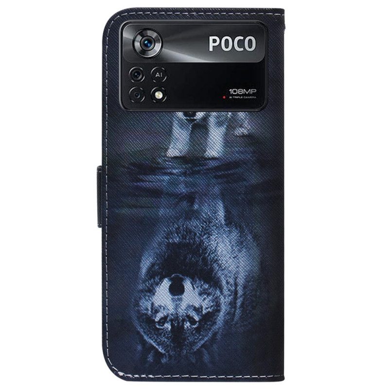 Folio-hoesje voor Poco X4 Pro 5G Puppy-droom