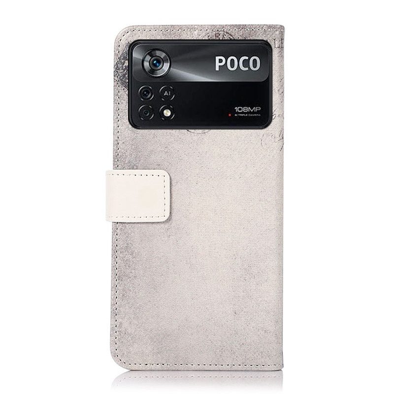 Folio-hoesje voor Poco X4 Pro 5G Reiziger Kat