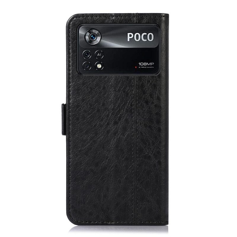 Folio-hoesje voor Poco X4 Pro 5G Stijl Lederen Couture