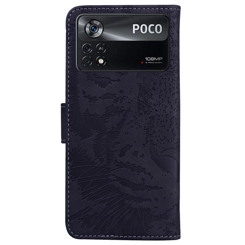 Folio-hoesje voor Poco X4 Pro 5G Tijgerprint