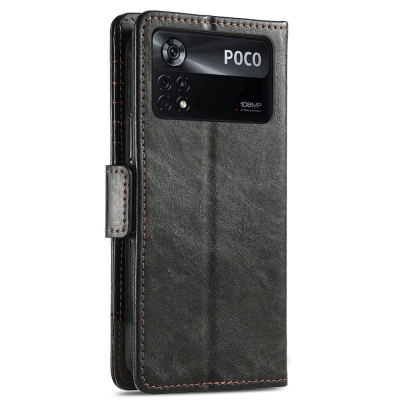 Folio-hoesje voor Poco X4 Pro 5G Tweekleurige Vintage