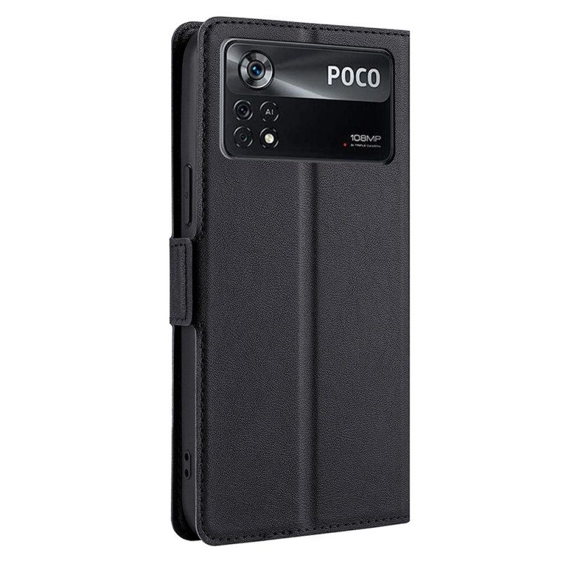 Folio-hoesje voor Poco X4 Pro 5G Ultrafijne Lederen Stijl