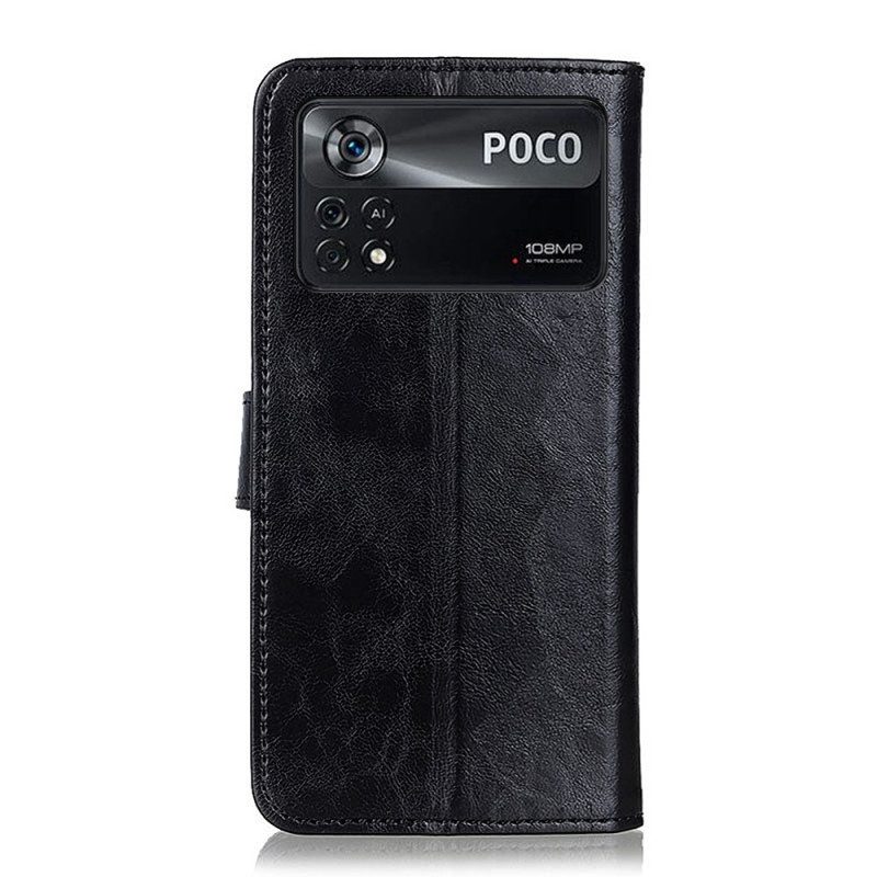 Folio-hoesje voor Poco X4 Pro 5G Zilveren Sluiting