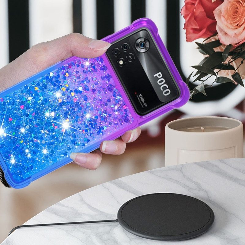 Hoesje voor Poco X4 Pro 5G Kleur Pailletten