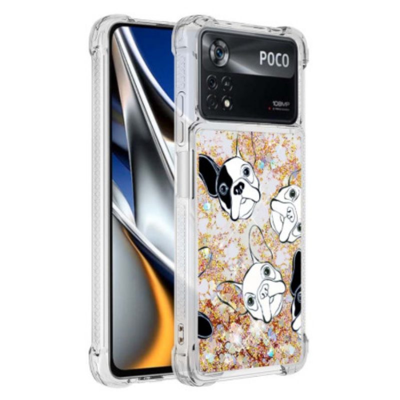 Hoesje voor Poco X4 Pro 5G Mr Dog Pailletten