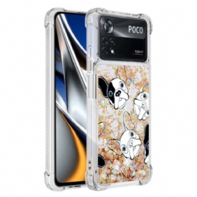 Hoesje voor Poco X4 Pro 5G Mr Dog Pailletten