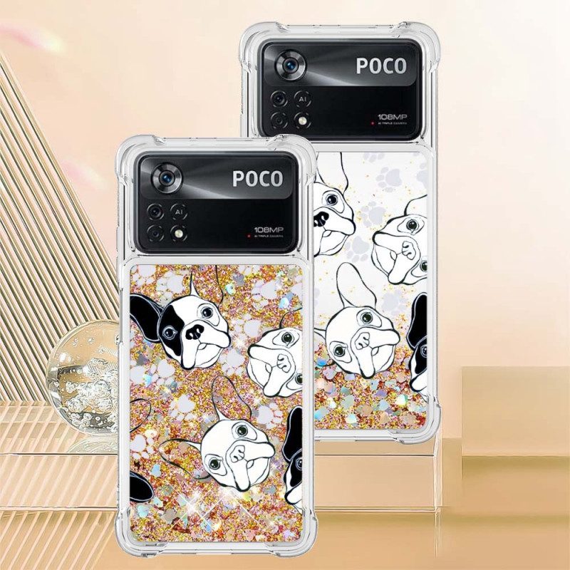 Hoesje voor Poco X4 Pro 5G Mr Dog Pailletten