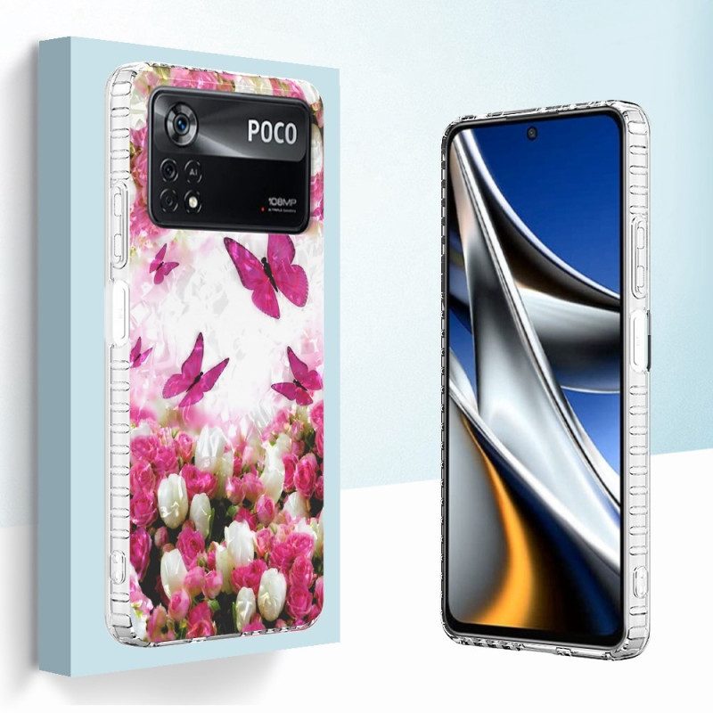 Hoesje voor Poco X4 Pro 5G Stijlvolle Vlinders