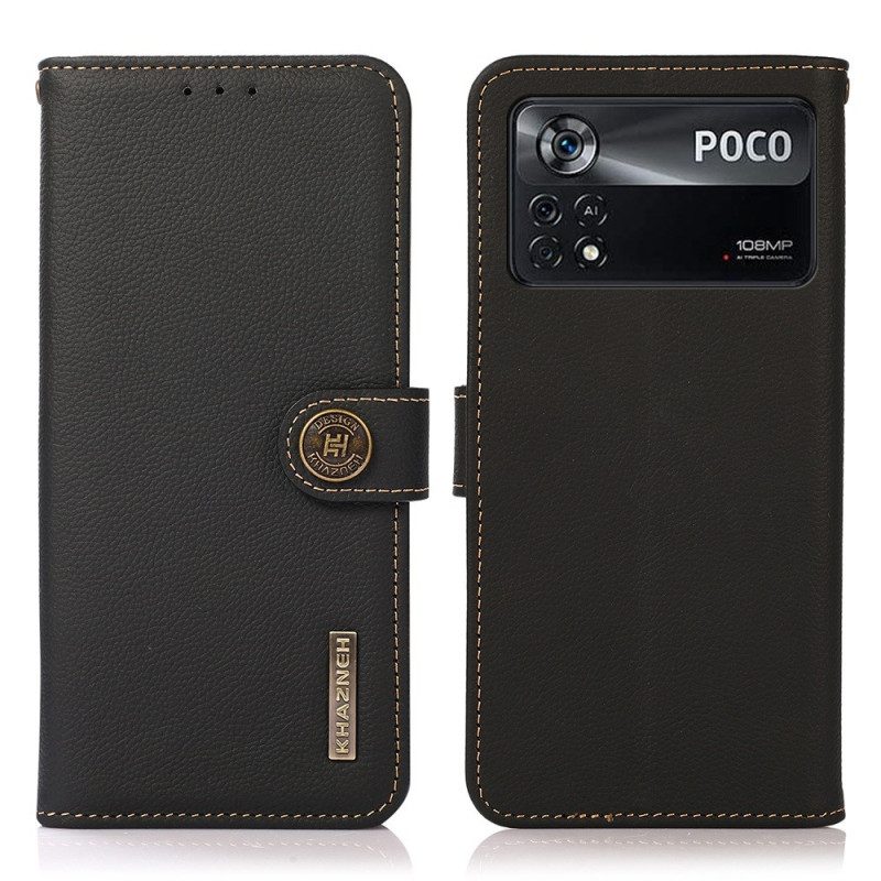 Leren Hoesje voor Poco X4 Pro 5G Khazneh Rfid Echt Leer