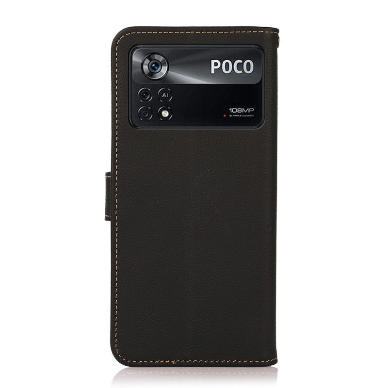 Leren Hoesje voor Poco X4 Pro 5G Khazneh Rfid Echt Leer