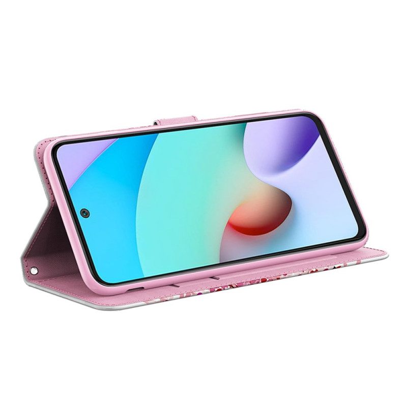 Leren Hoesje voor Poco X4 Pro 5G Met Ketting Kat Onder De Stringboom