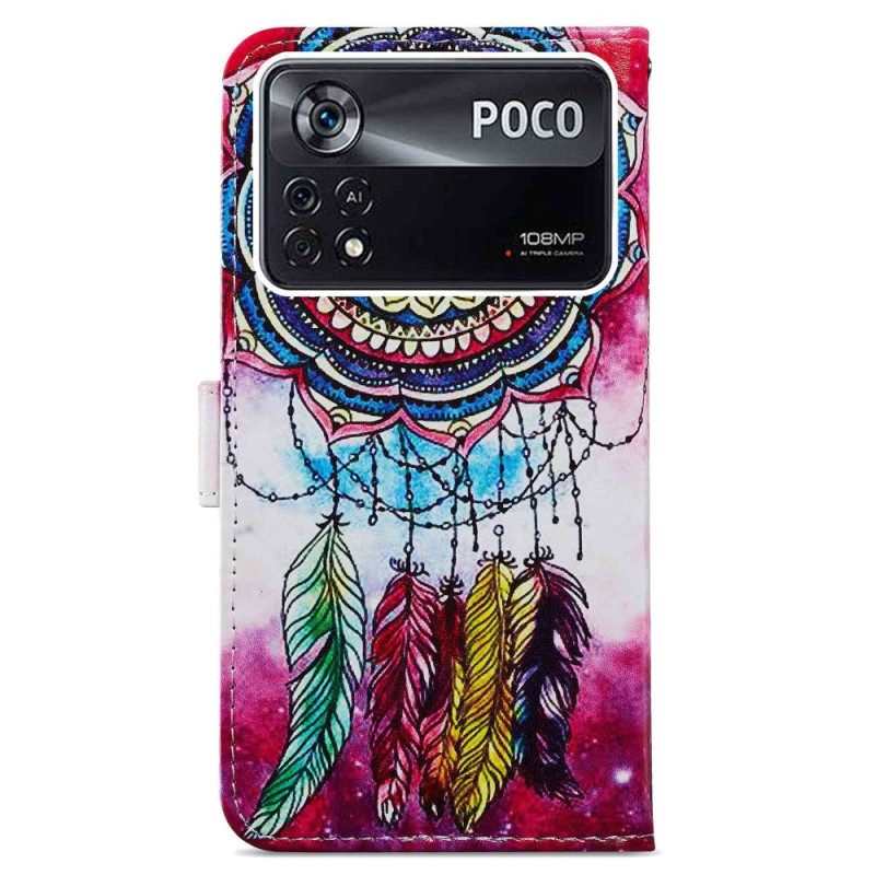 Leren Hoesje voor Poco X4 Pro 5G Met Ketting Riem Dromenvanger