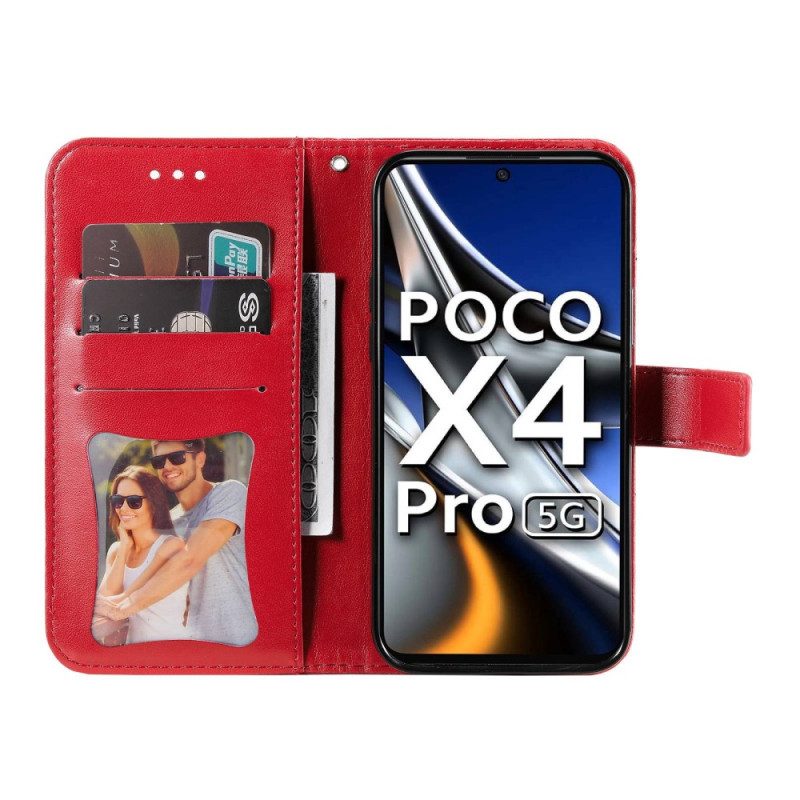 Leren Hoesje voor Poco X4 Pro 5G Met Ketting Strakke Mandala