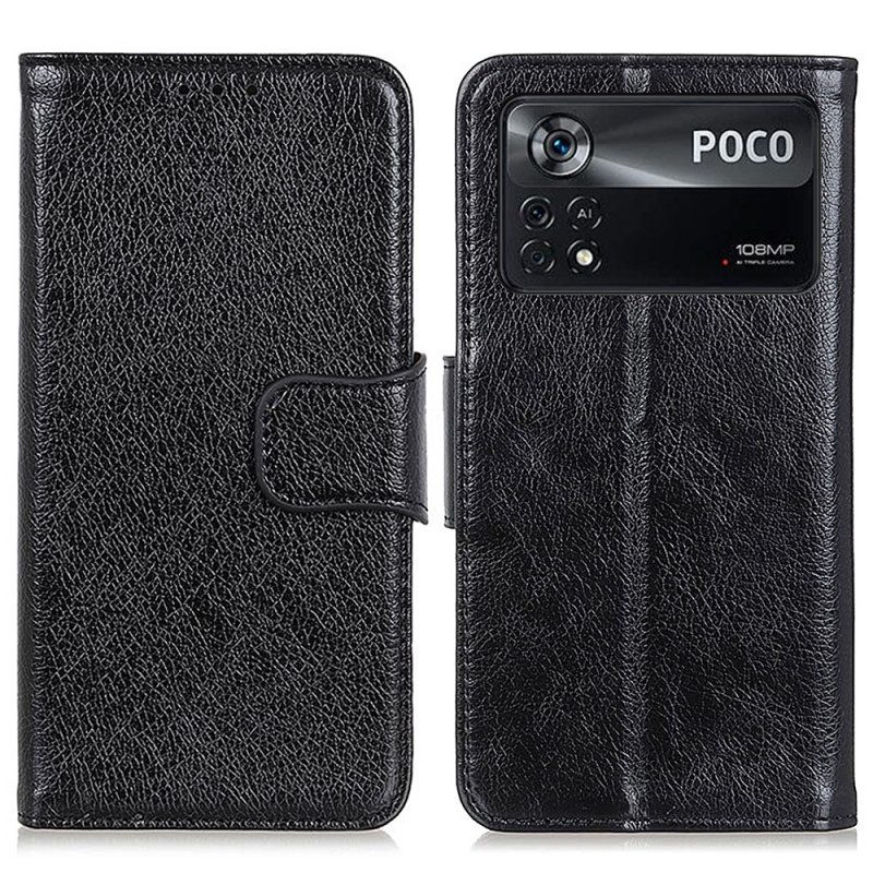 Leren Hoesje voor Poco X4 Pro 5G Splitnappaleer