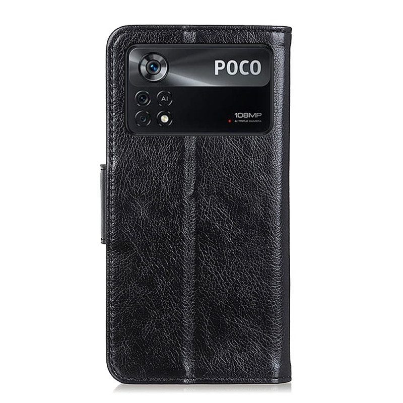 Leren Hoesje voor Poco X4 Pro 5G Splitnappaleer