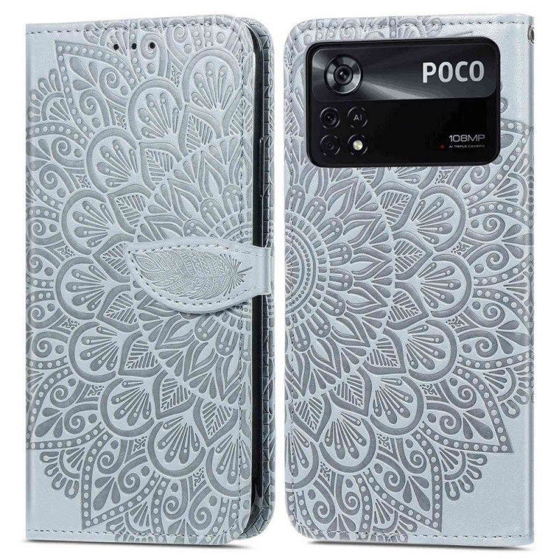 Leren Hoesje voor Poco X4 Pro 5G Stammen Bladeren